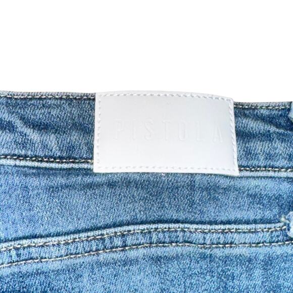 Pistola Audrey Mid Rise Skinny Jeans Women's Size 32 Blue Oceancide Distressed - Picture 4 of 6